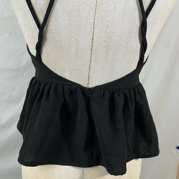 Deep V Neck Crop Top Peplum Top Size Small Silence + Noise Sleeveless - Picture 8 of 10